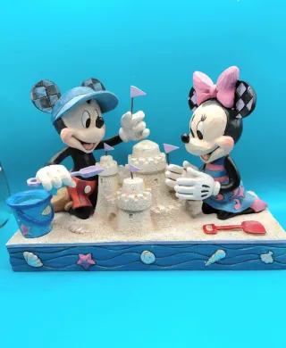 Figura Mickey y Minnie Construyendo Castillo