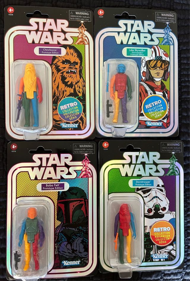 Lote 4 figuras Star Wars Retro Prototype Kenner