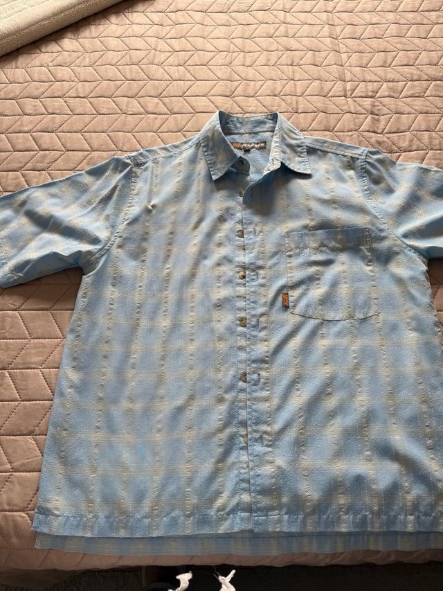 Camisa manga corta hombre azul
