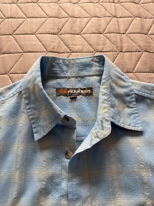 Camisa manga corta hombre azul