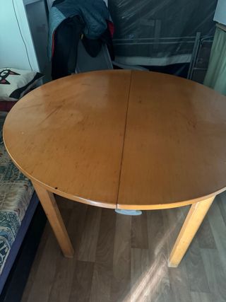 Mesa redonda madera extensible 110cm