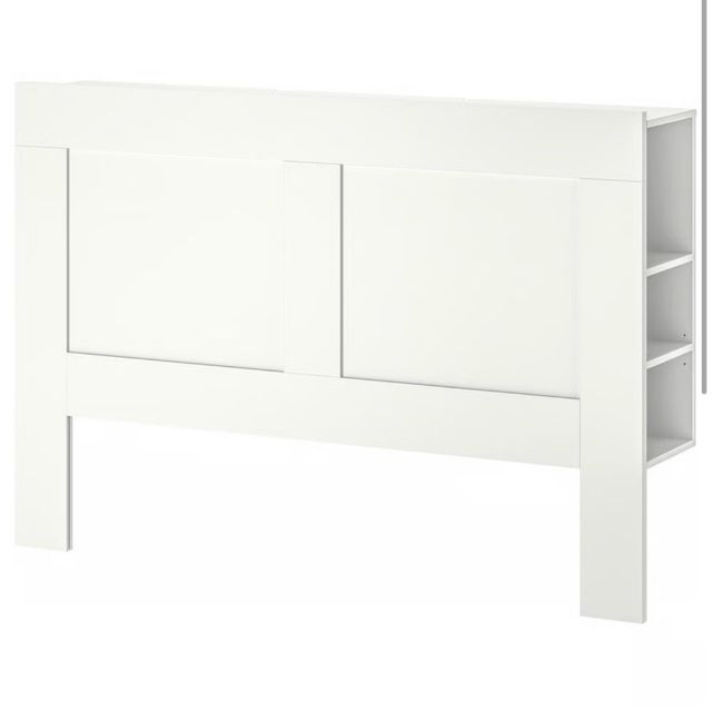 Cabecero blanco BRIMNES con compartimentos