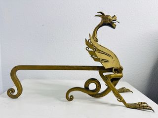 Dragón de forja chimenea Morillos