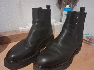 Botas de piel mujer negras