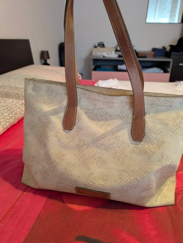 Borsa a spalla The Bridge beige/marrone