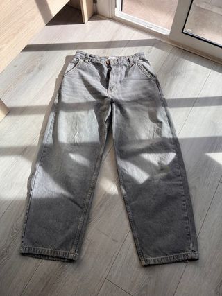 Pantalón baggy gris Bershka