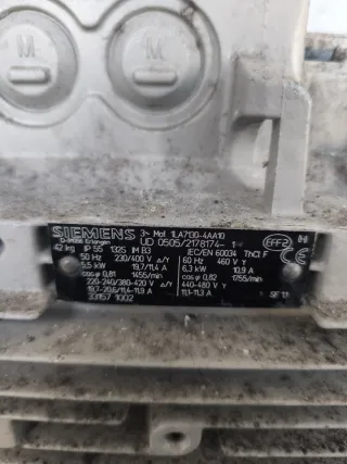 Motor Siemens Trifásico 5,5 kW