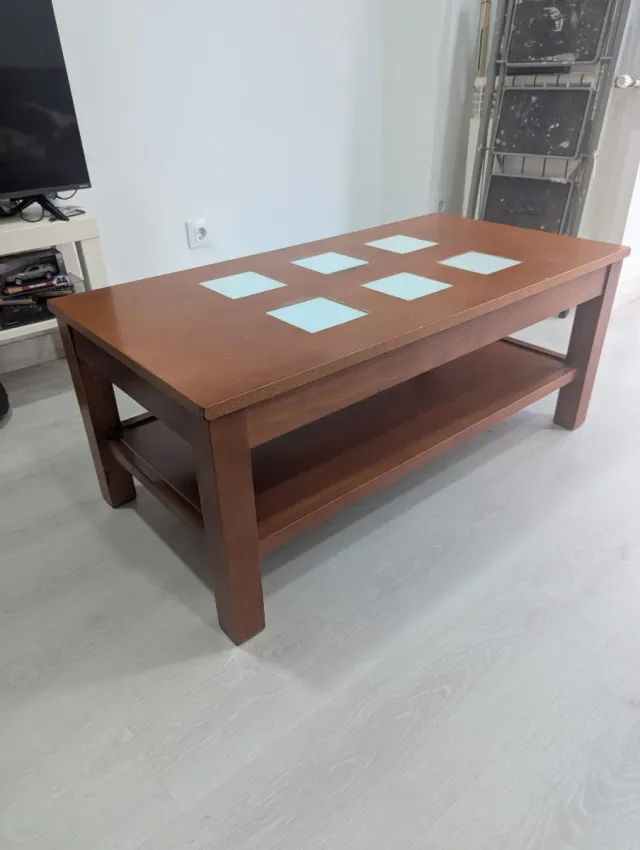 Mesa de centro madera y cristal