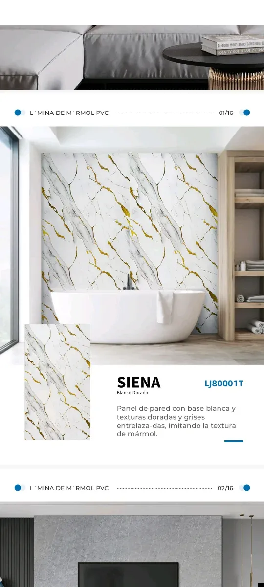 Lámina de mármol PVC