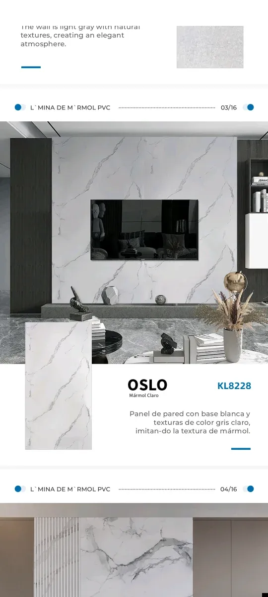 Lámina de mármol PVC