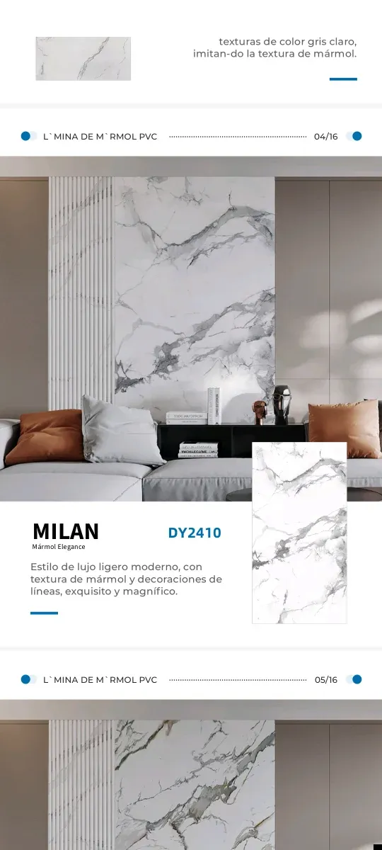 Lámina de mármol PVC