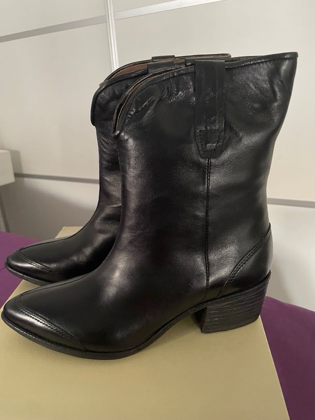 Botines A.S. 98 Cuero Negro Talla 39