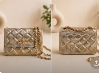 Bolso dorado con cadena
