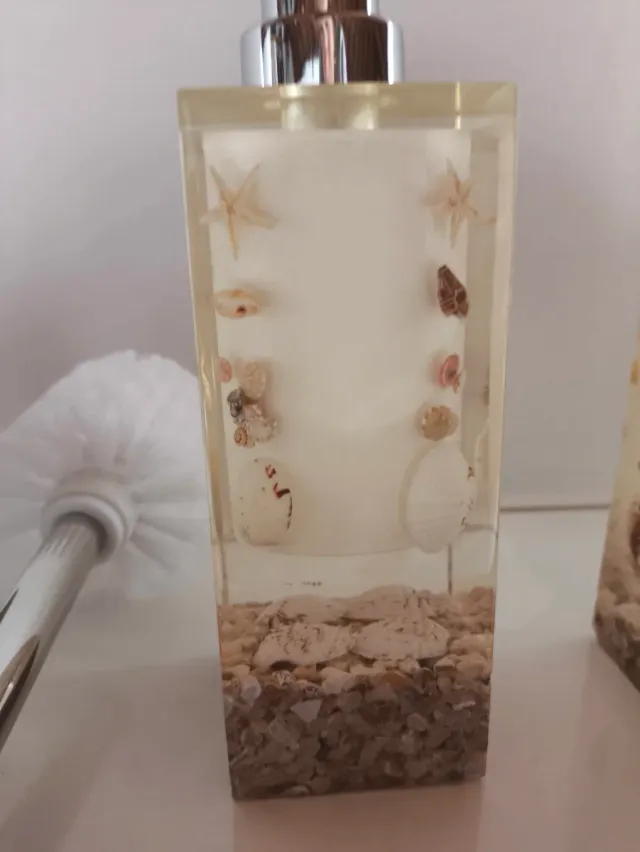 Juego baño con conchas y estrellas