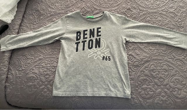 Camiseta Benetton Talla 3-4 Años Gris