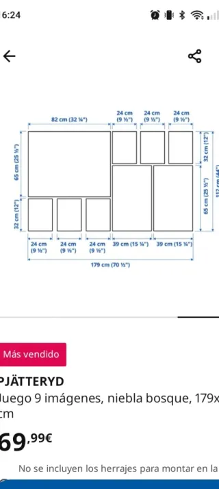 Mosaico 9 cuadros decorativos París