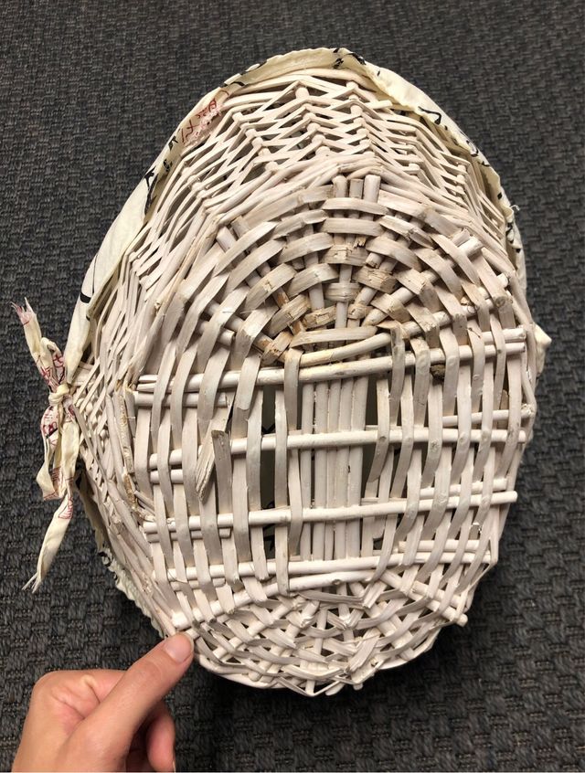 Cesta mimbre blanca con forro