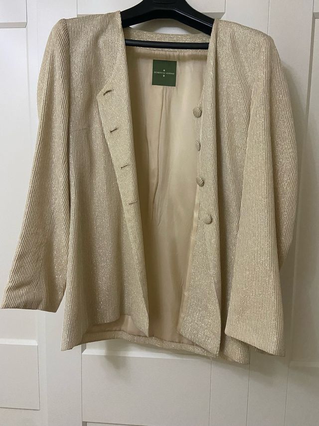 Chaqueta Roberto Verino Beige/Oro Talla M
