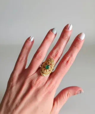 Anillo Oro 18k. Esmeralda nuevo