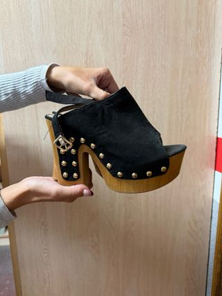 Zapatos tacón plataforma madera mujer 38