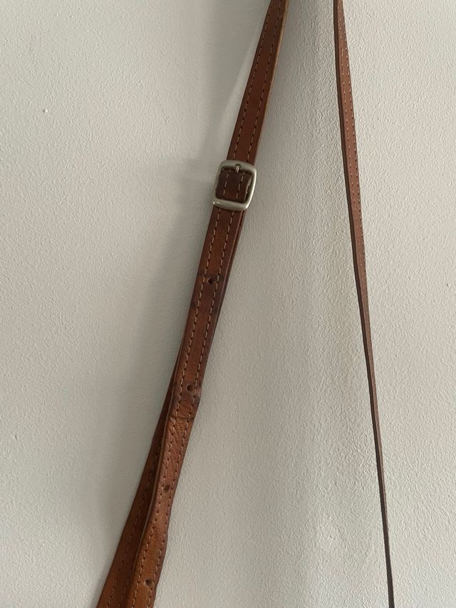 Bolso bandolera vintage cuero flecos