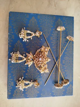 Aderezo Fallera Niña Oro y Perlas