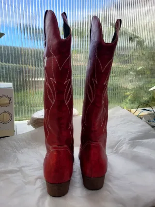 Botas Cowboy Rojas Bordadas