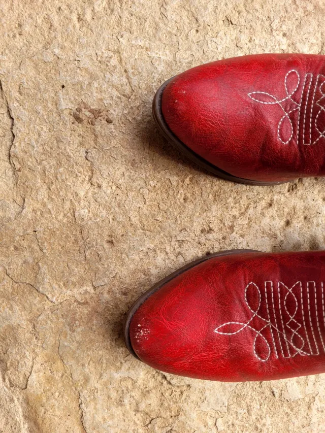 Botas Cowboy Rojas Bordadas