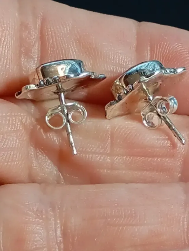 Pendientes Plata Ley rubí facetado