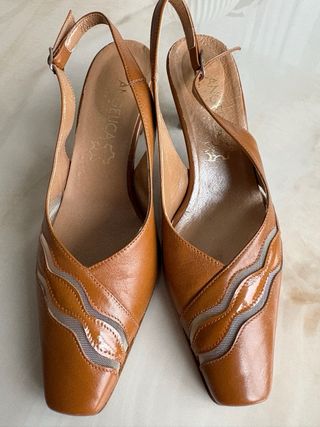 Sandali donna marroni in pelle Tg 37