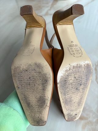 Sandali donna marroni in pelle Tg 37