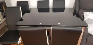 Mesa de cristal negro120 de Largo 90 de ancho