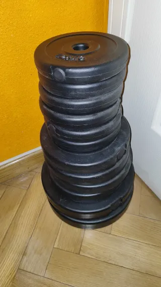 Set barra, discos y mancuernas ajustables