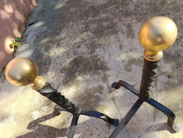 Manopole per camini in ferro e ottone