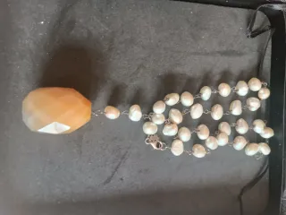 Collar TOUS perlas y piedra beige