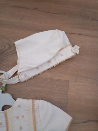 Conjunto 3 piezas bebé beige para ocasiones