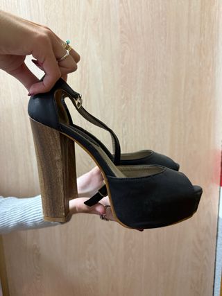Zapatos tacón plataforma madera T38