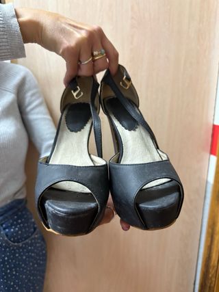 Zapatos tacón plataforma madera T38