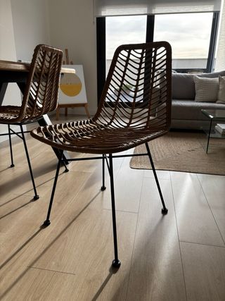 Silla Comedor Ratán Sintético Gouda Natural SKLUM