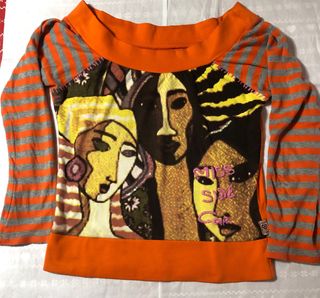 Camiseta Miss Side Car Multicolor Naranja