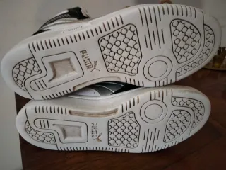 Scarpe Puma alte bianche e nere