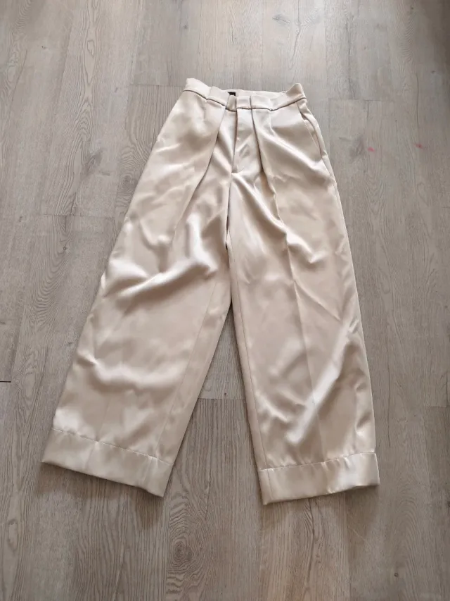 Pantalón Zara Beige Mujer