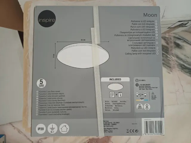 Plafón LED Inspire Moon Blanco