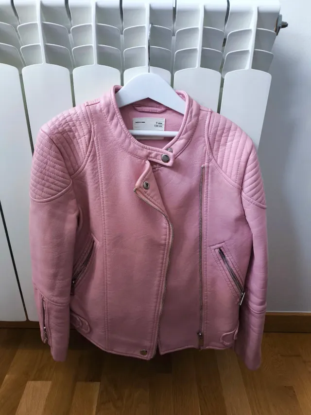 Cazadora Polipiel Rosa Niña Talla 9