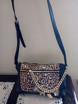 Borsa Pollini leopardata con catena