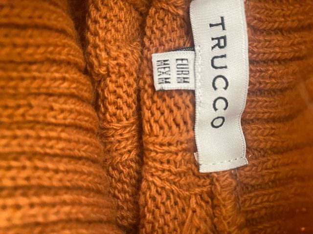 Jersey cuello vuelto naranja trenzado