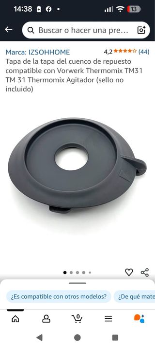 Tazza Thermomix TM31 con lame, coperchio e tazza