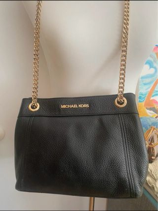 Bolso Michael Kors Negro Cadena Dorada