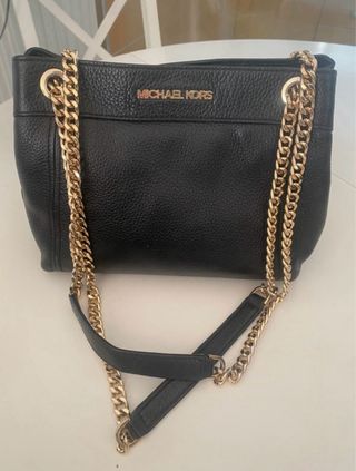 Bolso Michael Kors Negro Cadena Dorada