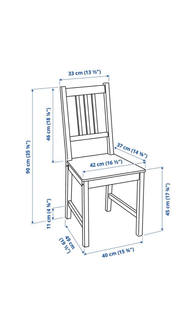 Sedia in legno bianco IKEA Stefan